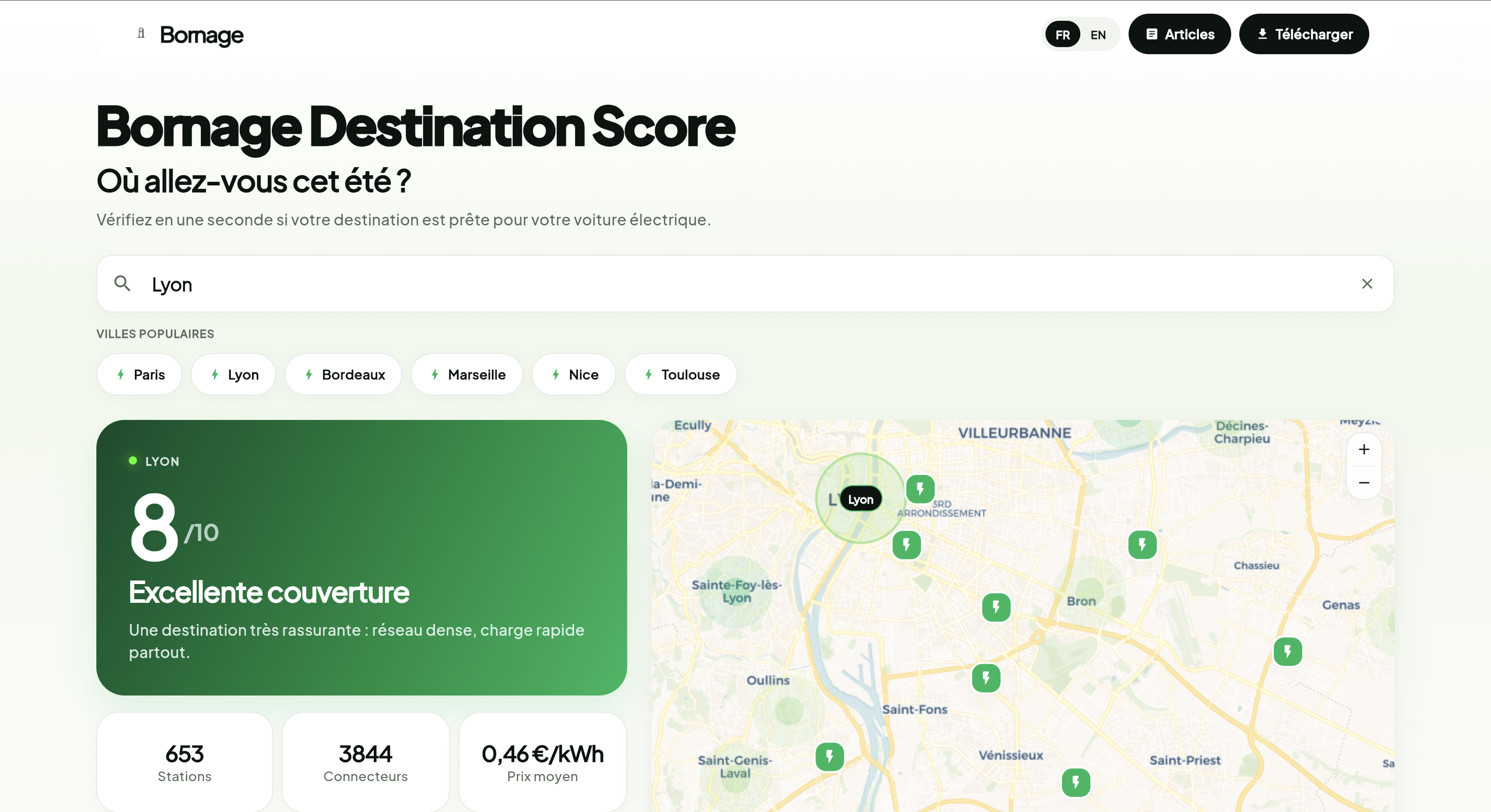 Bornage Destination Score : savoir où partir en électrique