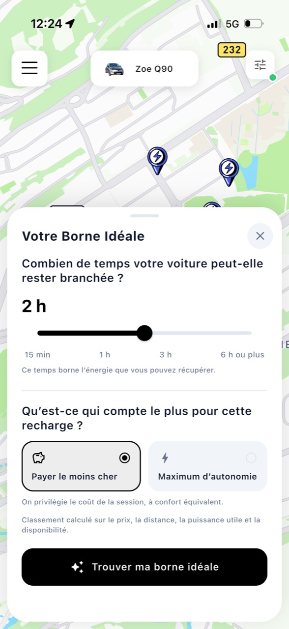 Réglages de la Borne Idéale : durée de recharge et priorité